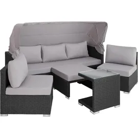 Tectake San Marino Rattan Lounge schwarz/grau