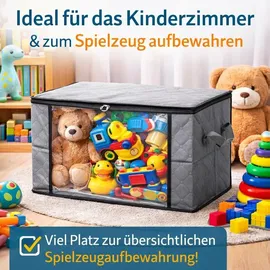 BigDean Aufbewahrungstasche 90L 6-tlg. grau/transparent