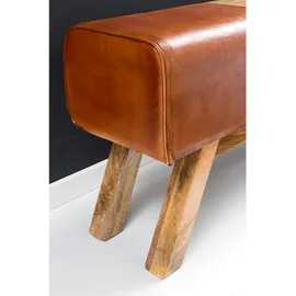 KADIMA DESIGN Sitzbank, Echtes Leder, Holzbeine, 120 cm, - Stilvoll & Komfortabel mit Stauraum