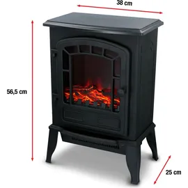 Classic Fire Torino – Dekorativer elektrischer Wandkamin mit 2000 W in Schwarz