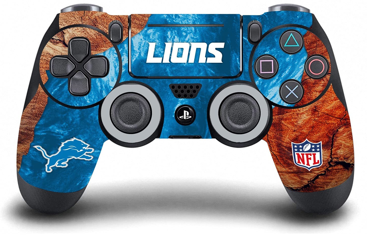 Head Case Designs Offizielle NFL Holz & Harze Detroit Lions Vinyl Haut Gaming Aufkleber Abziehbild Abdeckung kompatibel mit Sony Playstation 4 PS4 DualShock 4 Controller