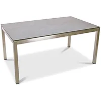 Tischsystem Queens Edelstahl gebürstet - 160 x 95 cm Dekton chromica uyuni
