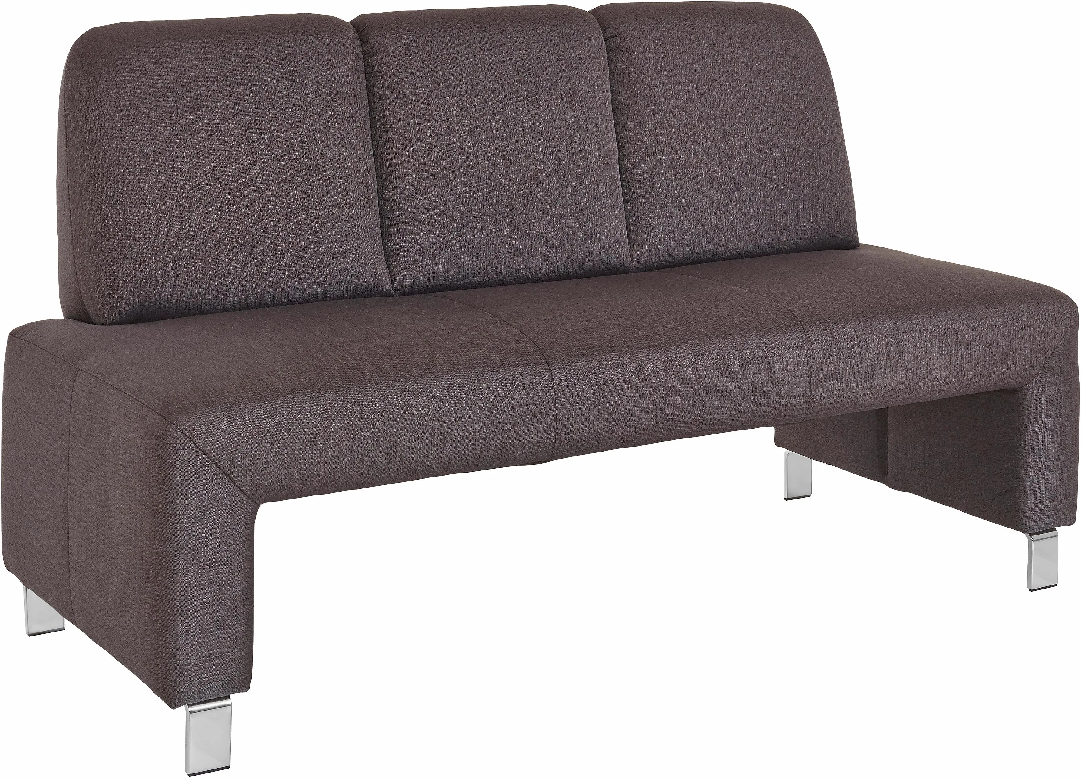 Polsterbank EXXPO - SOFA FASHION, grau (anthrazit), B:162cm H:91cm T:67cm, NaturLeder, Strukturstoff (Zusammensetzung: Polyester 100%), Luxus-Microfaser (Zusammensetzung: Aufgeflockte 100% Polyester Schicht mit Prägung), Cord (Zusammensetzung: Polyester 100%), Sitzbänke, hohe Bodenfreiheit, frei im Raum stellbar, hoher Sitzkomfort