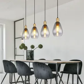 GLOBO Rauchglas 4-flg. 90 cm oval schwarz
