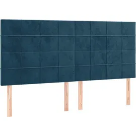 vidaXL Boxspringbett mit Matratze Dunkelblau 180x200 cm Samt