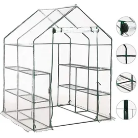 furnicato Gewächshaus Kunststoff Grün Transparent 143 cm x 195 cm 5,0 m2