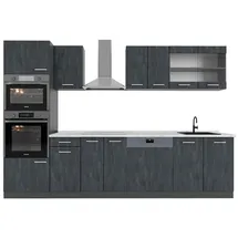 Vicco Küchenzeile R-Line 300 cm Schwarz Beton/Anthrazit