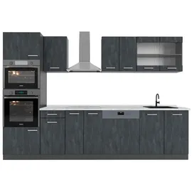 Vicco Küchenzeile R-Line 300 cm Schwarz Beton/Anthrazit