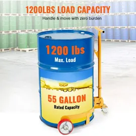 Vevor Fassroller mit Griff Transportroller Rollbrett 250L Fass-Trolley Ø 620 mm Geeignet zum Transport von Fass bis zu einem Gewicht von 544kg Fasswagen mit 1 Universalrad & 2 Richtungsräder