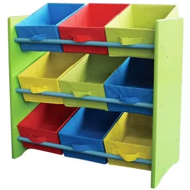 Buri Kinderregal Kindermöbel Regal Ablage Spielzeugbox Spielzeugbox Kinderzimmerregal - Grün (seitenteil)