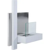 HOMCOM Ethanol-Kamin Ethanol-Brenner 0,9L 3 Std. Brenndauer mit einer Klappe Zubehör für die Wandmontage kein Rauch Bauhaus-Design Rostfreier Sta...