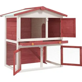 vidaXL Kleintierkäfig Kaninchenstall 94 x 35 x 35 cm rot
