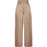 URBAN CLASSICS Satin Wide Hosen Soft taupe 4XL