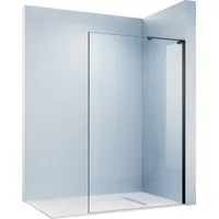 SONNI 100x200cm Walk-in-Dusche,schwarz,Walk-In Duschen,Duschtrennwand,NANO glas,ESG AluminiumrahmenAluminiumrahmen