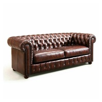 JVmoebel Chesterfield-Sofa, Chesterfield Sofa 2 Sitzer Kunstleder Polster Design Luxus braun