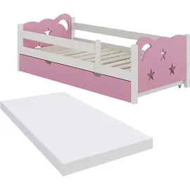 VitaliSpa Kinderbett Jessica 80 x 160 cm Spanplatte rosa/weiß