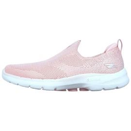 SKECHERS Damen Go Walk 6 Glimmering Sneaker, Lt Pink Textile Trim, 40 EU
