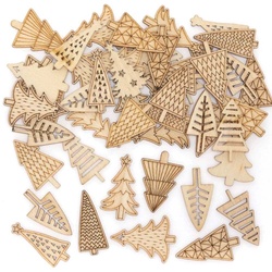 Weihnachtsbaum Mini Holzformen (pro Set 72) Bastelbedarf zu Weihnachten