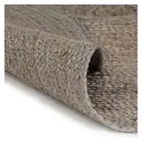 vidaXL Teppich Handgefertigt Jute Rund 180 cm Grau