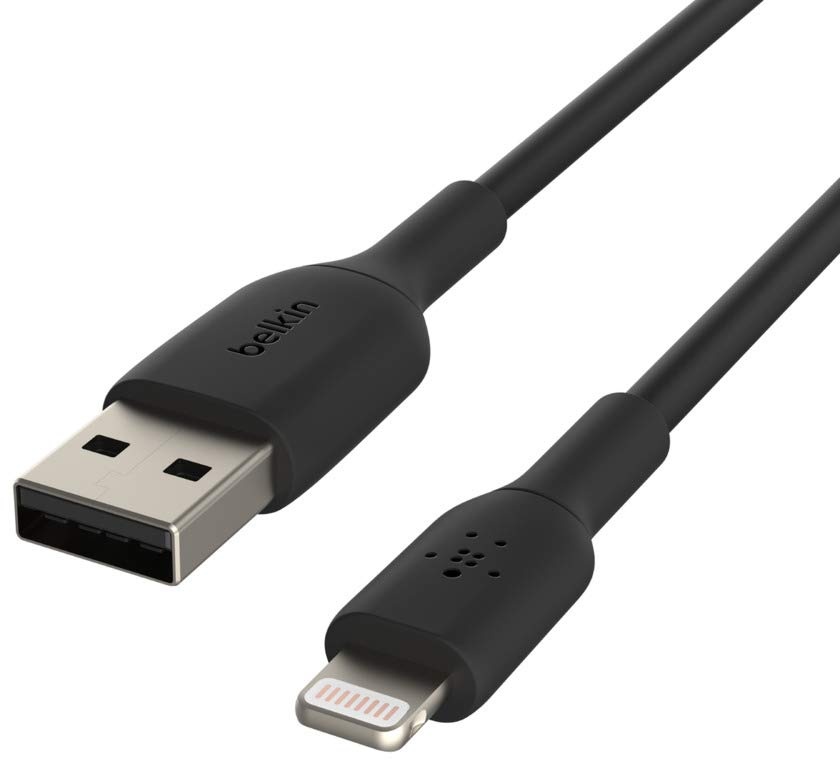 Belkin Lightning-Kabel (Boost Charge Lightning-/USB-Kabel für iPhone, iPad, AirPods) MFi-zertifiziertes iPhone-Ladekabel (Schwarz, 0,15 m)