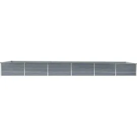 vidaXL Garten-Hochbeet verzinkter Stahl rechteckig 480 x 80 x 45 cm Grau  