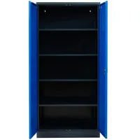 Proregal Stahlschrank, Blau, Metall, Rechteckig, 92x195x42 cm, Arbeitszimmer, Aktenschränke