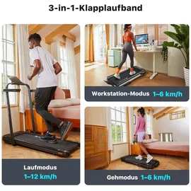 mobvoi Home Laufband SE, Intelligente KI 3-in-1-Klapplaufband, elektrisches Laufband, 2,5 PS, kompakt tragbar unter dem Schreibtisch, 12 km/h, 120 kg - Silber