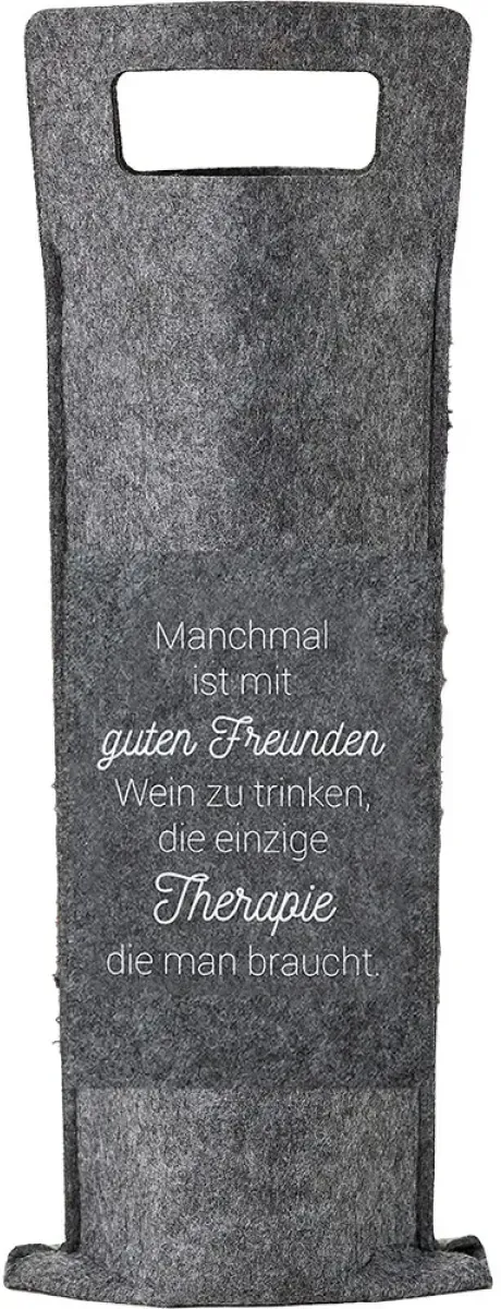 Geschenktüte Filz 'Gute Freunde' für 1 Flasche