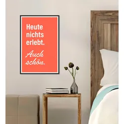 queence Metallbild »Heute nichts erlebt«, Schriftzüge-Schriftzug, (1 St.), Stahlschilder queence Farbe Bild(er): weiß