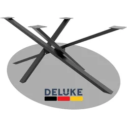 DELUKE® Tischgestell Metall SIDER Schwarz Robuste Verarbeitung Tischbein Tischkufen Tischgestell für Holztisch Esstisch 72x70x140cm