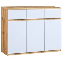 Deine Möbel 24 Kinderkommode ARCO 06 120 x 94 x 40 cm Eiche matt weiß