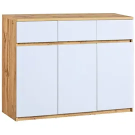 Deine Möbel 24 Kinderkommode ARCO 06 120 x 94 x 40 cm Eiche matt weiß