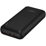 Ansmann Powerbank 20000mAh, Schnellladefunktion 20W, 2 USB & 1 USB Type-C Port - Schwarz