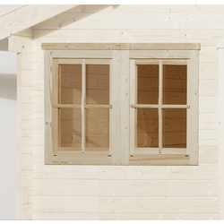 WEKA Doppelfenster für Gartenhäuser, Holz/Glas - beige
