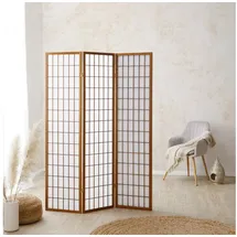 Homestyle4u Paravent Raumteiler 3 4 5 6 teilig Trennwand Shoji Faltbar Braun - 3 teilig 132 cm x 175 cm - braun
