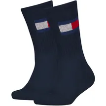 Tommy Hilfiger Socken TOMMY HILFIGER "TH KIDS SOCK FLAG", Mädchen, Gr. 39-42, blau (navy), Baumwollmischung, normal, Socken Socken, halbe Frotteesohle für zusätzlichen Komfort