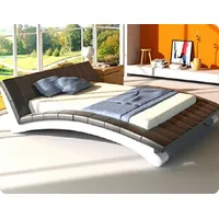 Xlmoebel Lederbett Lederbett IRINA mit hochwertiger Matratze und elegantem Design (Wasserbett Bett Betten - IRINA), Hergestellt in Europa schwarz