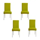 WWYL Esszimmer Stuhlhussen 2er/4er/6er Set, Wasserdichtes Pu Leder Stretch Stuhl-Universell Stuhlhussen Haus Büro Restaurant, Dekor Moderne Spann-Abdeckung (GrüN,4-Stück)