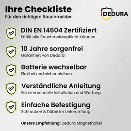 dedura TSS912A Weiß inkl. 9V Batterie 12 St.