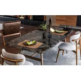 Esszimmertisch Esstisch Tisch Essecke Marmor Schwarz Esszimmer Design - Schwarz