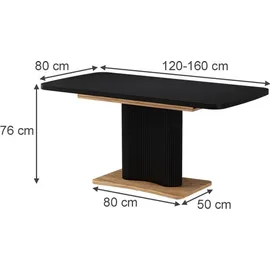 Vicco Fenaro 120 x 77,4 x 80 cm Schwarz/Eiche