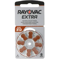 Rayovac HA312 PR41 Hörgeräte Batterien Extra Advanced 8er Sparpack 6 + 2 Gratis 5000252100980, Lieferung besteht aus 8 Stück Batterien