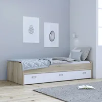 Forte Stauraumbett »Jugendbett, 3 Schubladen auf Mettallauszügen«, schnelle Montage