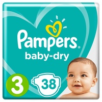 Pampers Baby-Dry Größe 3, 38 Windeln