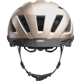 ABUS Pedelec 2.0 Fahrradhelm mit Rücklicht und Regenhaube - für den Stadtverkehr - Damen Herren - gold M Gold (champagne gold), M (52-57 cm)