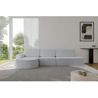 altdecor Eckcouch Cord 5-Sitzer Grau
