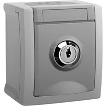 HHG Steckdose abschließbar IP54 Grau