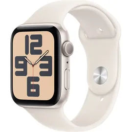 Apple Watch SE 2024 GPS 44 mm Aluminiumgehäuse Polarstern, Sportarmband Polarstern S/M