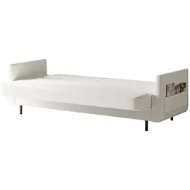e-meubles Möblo Schlafsofa Weiß, Holzwerkstoff, 3-Sitzer, 221x87x84 cm, Wohnzimmer - Couches, Schlafsofas