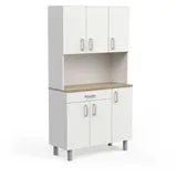 habeig Küchenbuffet Singleküche Küchenschrank Badschrank Küchenregal weiß Küche schwer extra schwer weiß 101 cm x 186 cm x 43 cm